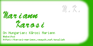 mariann karosi business card