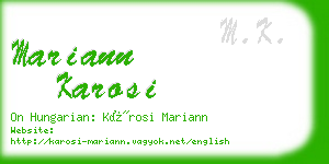 mariann karosi business card